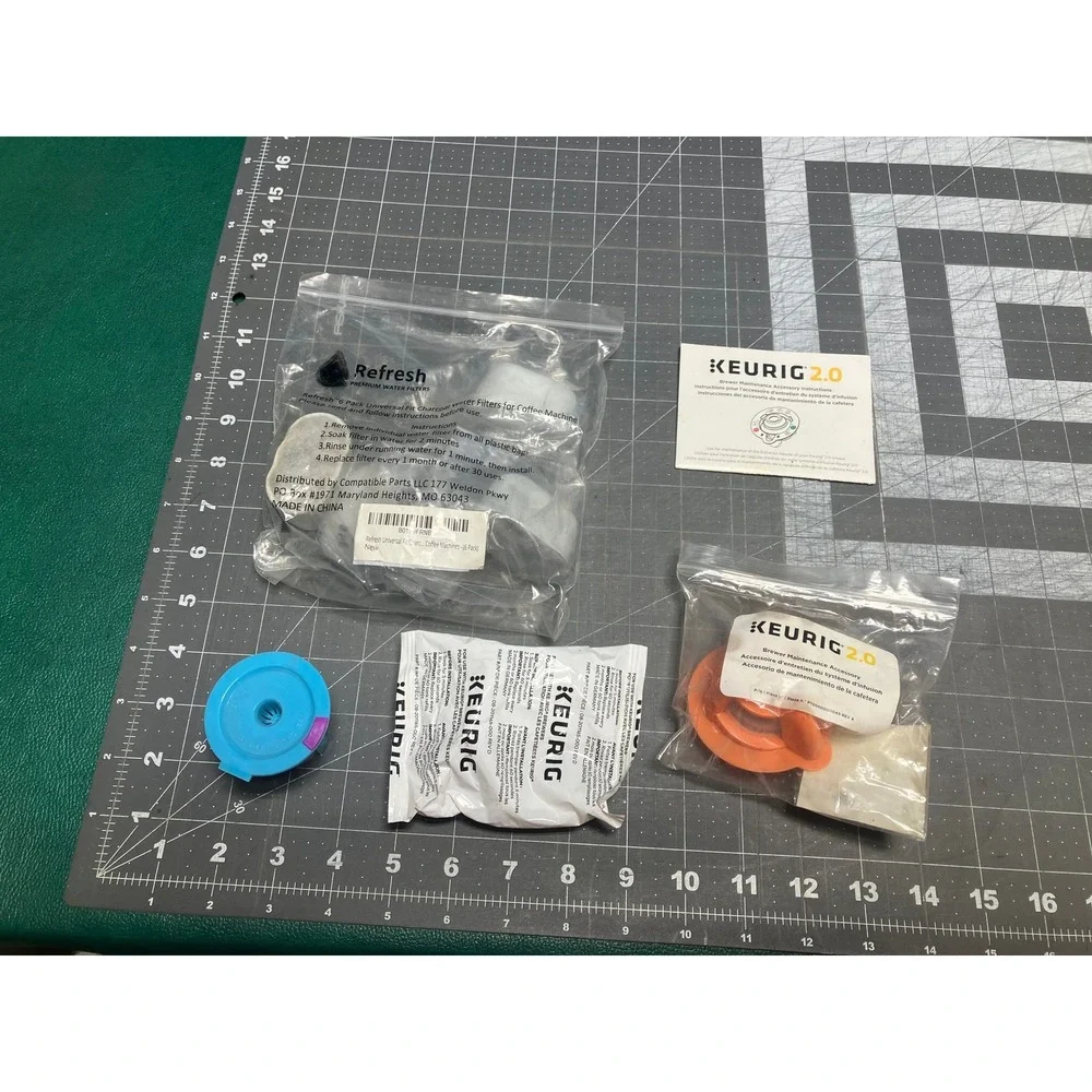 Keurig 2.0 Top Needle Brewer Maintenance 6 Water Filters 1 Blue Filter Pod